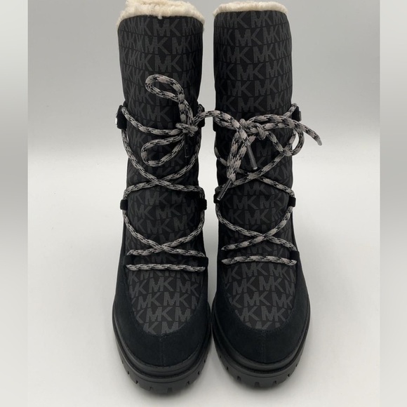 MICHAEL KORS Culver Logo Print Nylon and Nubuck Boot Retail $225 Sold Out - Picture 5 of 8